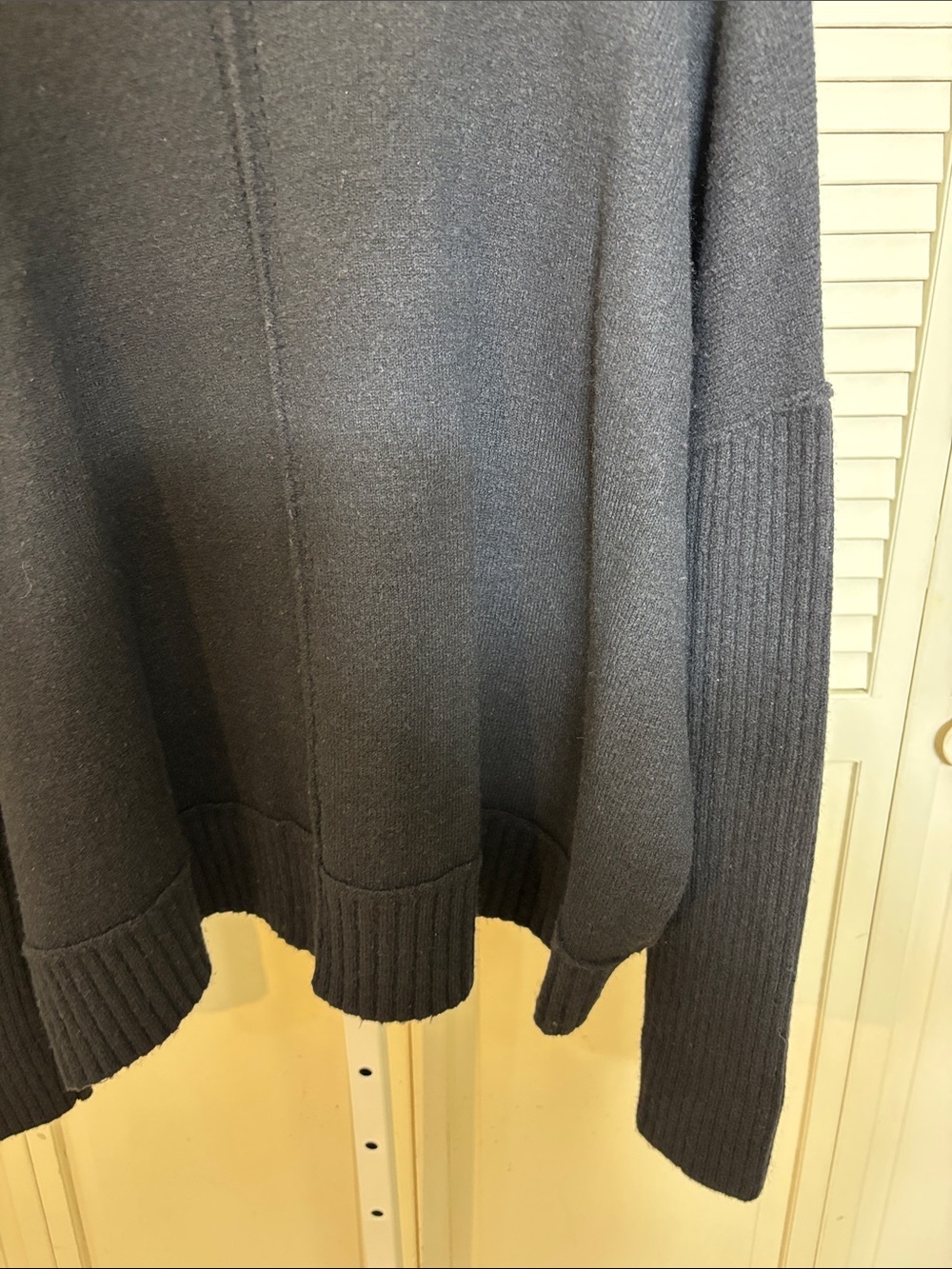 Anthropologie Maeve Black Mock Neck Ribbed Hem Wool Blend Sweater XL - Picture 10 of 13